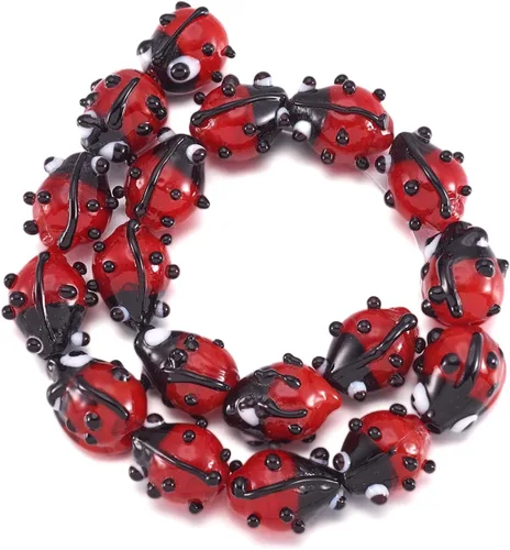 Miniatura 13 de Craftdady Cuentas de vidrio facetadas de arena dorada de 0.47 pulgadas Millefiori, cuentas sueltas redondas con agujero de 0.039 in para fabricación