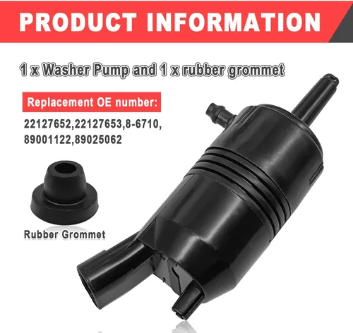 Miniatura 5 de Bomba de limpiaparabrisas delantero con ojales, compatible con Chevy, Blazer 87-05, C2500/3500 88-00, SiIverado 1500 99-07, Slerra 3500 2001-2006