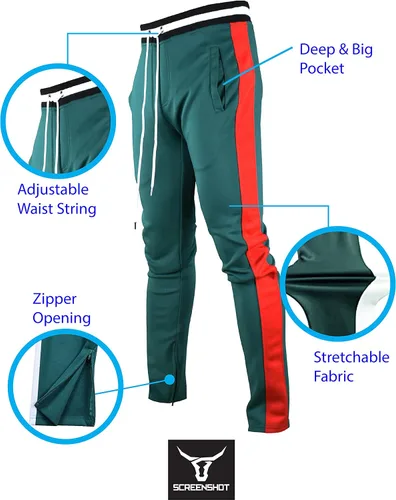 Miniatura 3 de SCREENSHOT - Pantalones deportivos para hombre, estilo hip hop, de alta calidad, ajustados, cómodos, atléticos, para entrenamiento, moda urbana