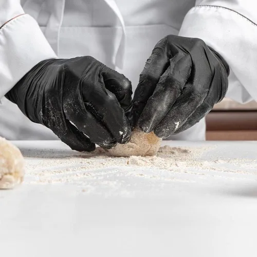 Miniatura 2 de AGAG Guantes de nitrilo, guantes de cocina negros, 100 unidades, guantes de limpieza ultra fuertes de 5 mil, sin polvo ni látex, para uso diario