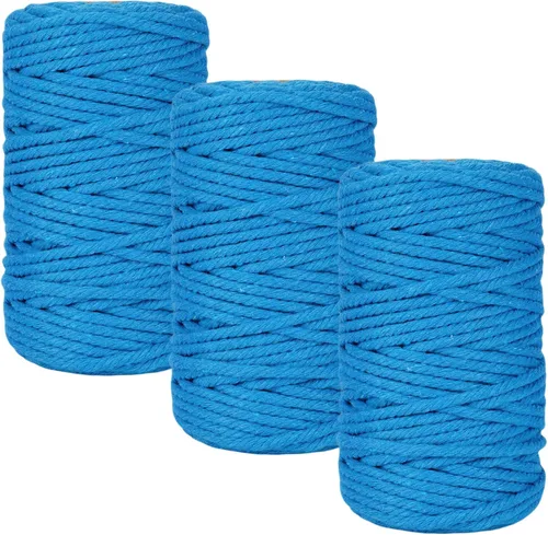 Miniatura 14 de PHUNTTEK Cordón de macramé de 0.079 in x 590 yardas, 18 rollos de cuerda de algodón natural, 3 soportes de cuerda de yute, cuerda suave, hilos