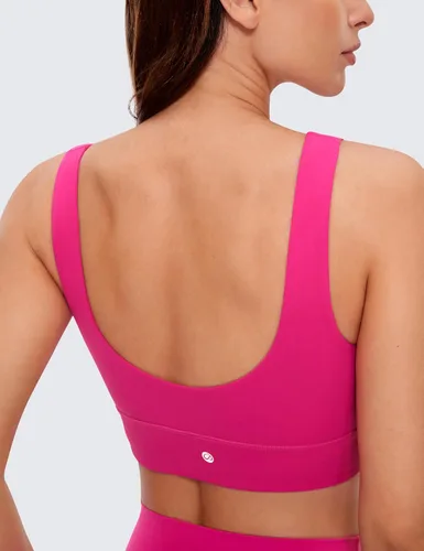 Miniatura 77 de CRZ YOGA Butterluxe - Brasier deportivo con espalda en U para mujer, cuello redondo, acolchado, de bajo impacto, para yoga, entrenamiento