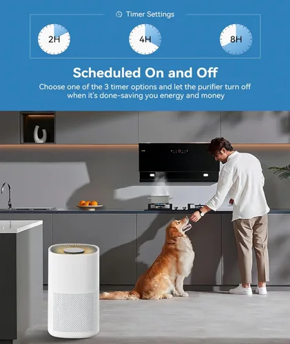 Miniatura 3 de Purificadores de aire para habitaciones grandes del hogar, limpieza rápida de hasta 1782 pies cuadrados, filtros True H13 HEPA 3 en 1, elimina