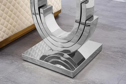 Miniatura 75 de Mesa de centro de cristal de lujo, mesa de centro de sofá de 47 pulgadas con marco de acero inoxidable dorado y parte superior de vidrio negro, mesa