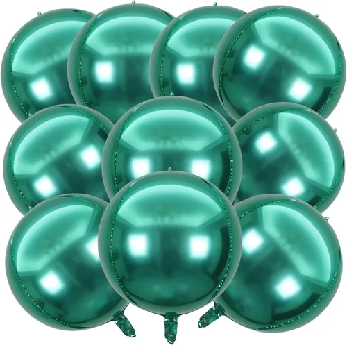 Miniatura 33 de KALOR Globos de papel de aluminio de 22 pulgadas de feliz año nuevo, 10 piezas, globos grandes 4D gigantes redondos de papel de aluminio metálico
