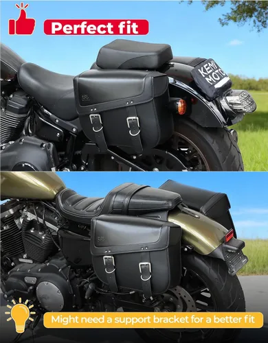 Miniatura 6 de kemimoto Alforjas para motocicleta, 30L de gran capacidad, bolsa de equipaje de piel sintética para motocicletas Sportster Softail Dyna V-star
