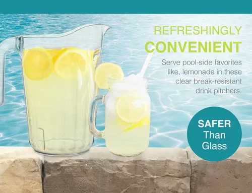 Miniatura 5 de Arrow - Jarra de plástico transparente, 60 onzas, diseño apilable que ahorra espacio, apta para lavavajillas, ideal para agua, cerveza y jugo, sin