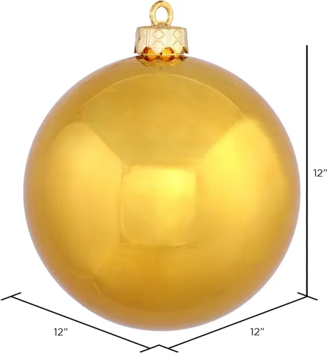 Miniatura 2 de Vickerman Adorno de bola brillante de oro antiguo de 12 pulgadas