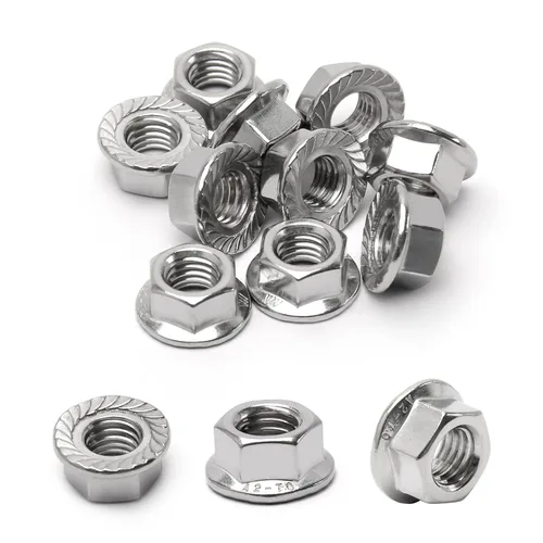 M10 Tuercas de brida hexagonales dentadas, tuercas hexagonales de brida M10-1.5mm, acero inoxidable 304, métricas, tuerca de reemplazo resistente