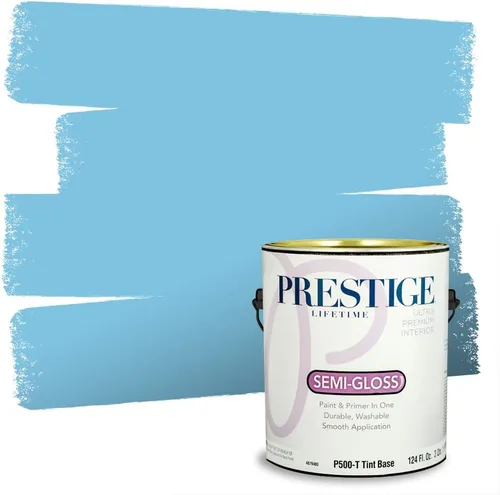 Miniatura 142 de Prestige Paints. - Base y pintura para exteriores en un solo galón, 1 galón. plano, comparable con Sherwin Williams Topsail. SW6799-PCM