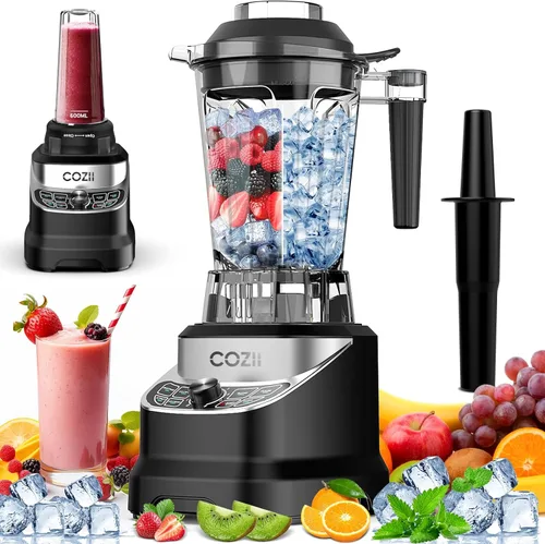 Licuadora profesional de 2000 W, licuadoras de encimera de batido para cocina, 7 programas preestablecidos para trituración de hielo, bebidas
