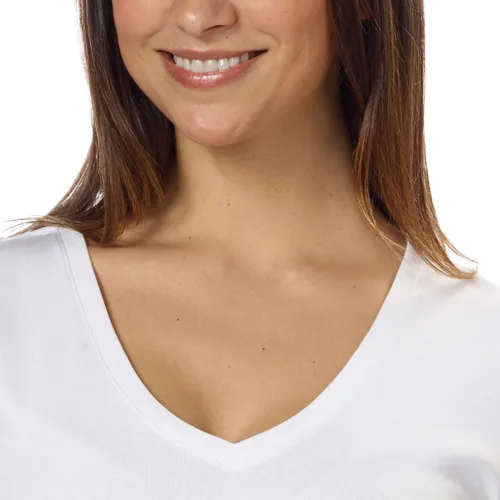 Miniatura 4 de Kirkland Signature Camisetas prémium de algodón con cuello en V para mujer