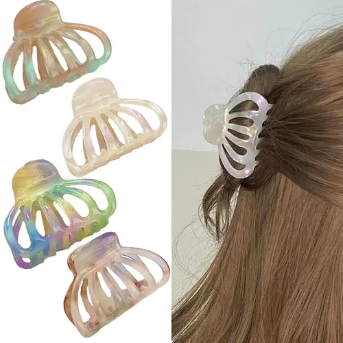 Miniatura 9 de 4 pinzas para el cabello, pinzas de acetato para mujeres y niñas, pinzas de mandíbula francesa, pinzas de pulpo, pinzas antideslizantes para cabello