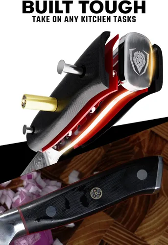 Miniatura 3 de Dalstrong Cuchillo de Chef - Hoja de 6 pulgadas - Serie Shogun ELITE - Damasco - Acero Super AUS-10V japonés - Mango negro G10 - Cuchillo de cocina
