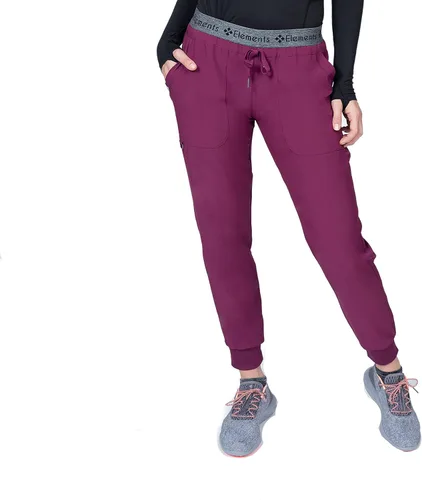 Miniatura 3 de Elements Select ES2936 - Conjunto de 7 bolsillos elástico en 4 direcciones con cuello en V y pantalones quirúrgicos para mujer