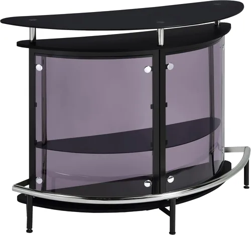 Coaster Home Furnishings - Amarillo - Vidrio - Armario de vino independiente con marco de metal curvado y almacenamiento - Comedor y bar en casa -