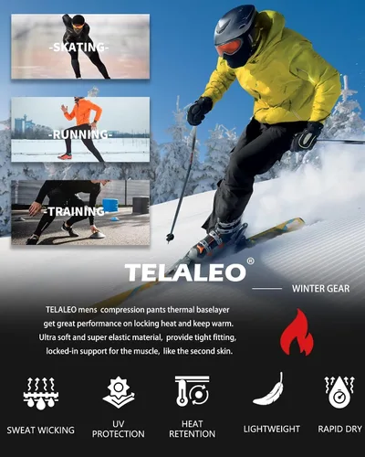 Miniatura 6 de Paquete de 5 o 4 pantalones de compresión térmica para hombre, con forro polar, mallas deportivas para clima frío, ropa de invierno