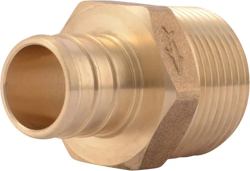 Miniatura 13 de SharkBite - Adaptador macho MNPT de 1/2 pulgada con crimpado, accesorio de fontanería de latón, tubo PEX, cobre, UC120LFA
