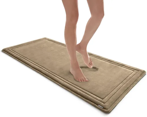 Miniatura 14 de MICRODRY - SoftLux - Tapetes de baño trenzados para baño, súper absorbente, tapetes de baño de espuma viscoelástica con base antideslizante GripTex