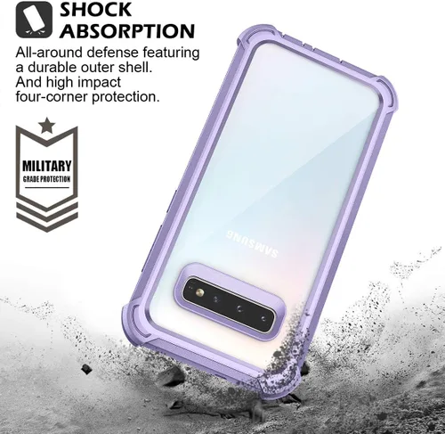 Miniatura 6 de Dexnor Funda para Galaxy S10+ Plus con protector de pantalla integrado, transparente, resistente, de cuerpo completo, a prueba de golpes, defensor