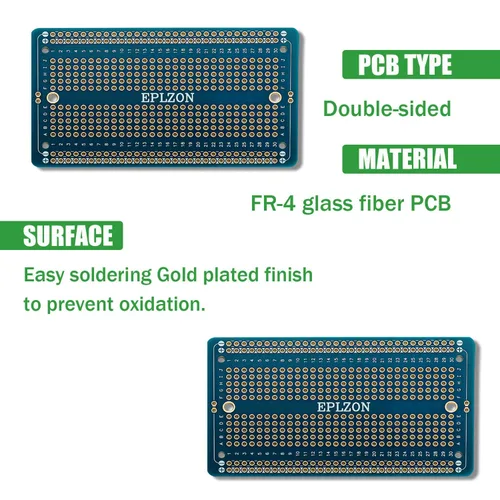 Miniatura 4 de 10 piezas de placa de circuito impreso soldable chapada en oro para proyectos electrónicos de bricolaje aplicable a proyectos de soldadura Azul