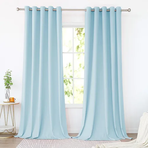 Miniatura 70 de KEQIAOSUOCAI Cortinas rosa bebé de 63 pulgadas para habitación de niñas - Con aislamiento térmico que oscurece la habitación, cortinas de ventana