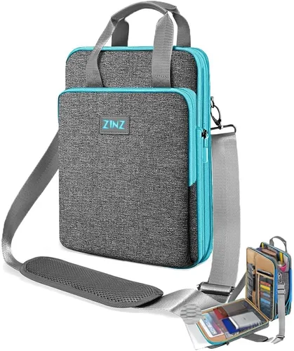Miniatura 7 de ZINZ Bolsa de hombro para laptop de 12.3-13 pulgadas, bolso expandible con compartimento para objetos de valor compatible con MacBook Air/Pro/Neo