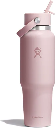 Miniatura 42 de Hydro Flask Botella de agua de viaje – Acero inoxidable aislado – Tapa ancha con pitillo, antiderrames, a prueba de fugas en 24 oz Trillium Pink