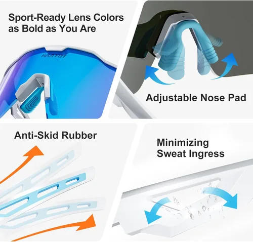 Miniatura 6 de HAAYOT Gafas de sol deportivas polarizadas para hombres y mujeres, jóvenes, béisbol, ciclismo, correr, softbol, ciclismo, 5 lentes