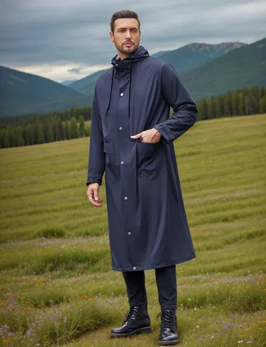 Miniatura 2 de COOFANDY Chaqueta impermeable para hombre con capucha, impermeable, ligera, activa, larga