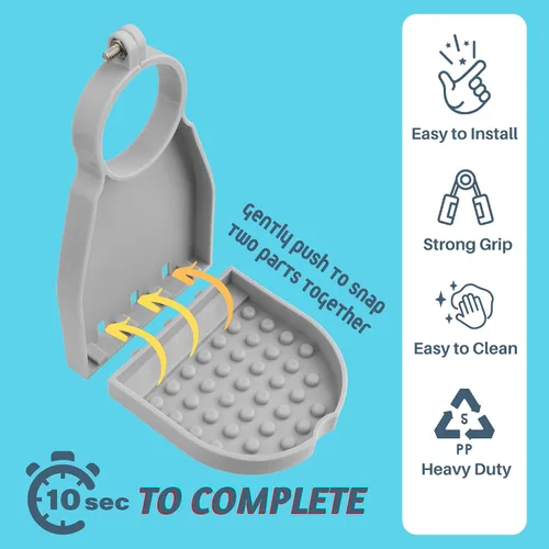Miniatura 2 de Tidy Cup - Juego de 2 portavasos para ropa sucia, recogedor de goteo, para lavandería, duradero, sin caídas, sin goteos ni derrames. Gris