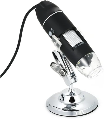Kit de accesorios para microscopio profesional 1600X digital USB con lupa de luz LED OTG con soporte para microscopio (color: tipo 2)