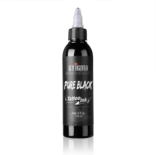 Miniatura 10 de STIGMA Tinta de tatuaje negra 4 oz 4.1 fl oz forro, pigmento de tatuaje estándar de EE. UU. Color concentrado uniformemente vibrante y brillante