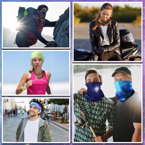 Miniatura 7 de Didaey 60 piezas de polaina de cuello a granel para hombres y mujeres, pasamontañas, cubrebocas, sin costuras, bandana, protección UV, bufanda