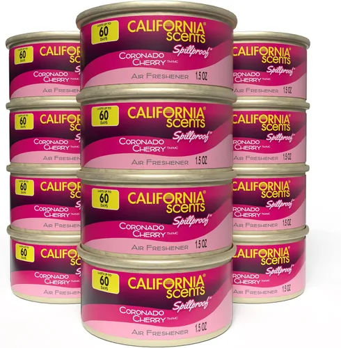 Miniatura 8 de California Scents, ambientador de latas y neutralizador de olores, juego de 12 latas a prueba de derrames para el hogar y el automóvil, cereza