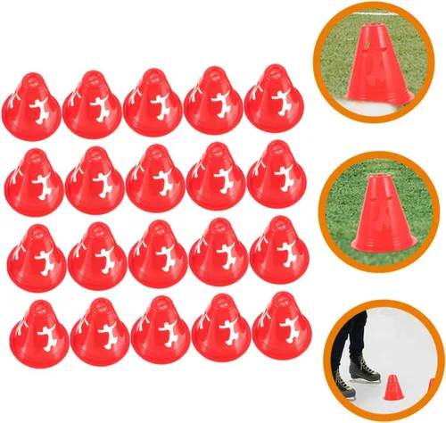 Miniatura 3 de 20Pcs Sports Training Cones High PE Agility Markers for Soccer Football Basketball Roller Skating Practice Flat Base for Stable Outdoor Indoor Drills