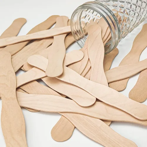 Miniatura 6 de WISYOK Palitos de manualidades de 8 pulgadas, 120 unidades, palos ondulados de madera, asas de abanico, palillos grandes para manualidades