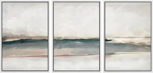 Miniatura 114 de SIGNWIN Lienzo enmarcado para pared, juego de arte abstracto de serenidad costera, ilustraciones abstractas junto al mar, arte moderno, decorativo