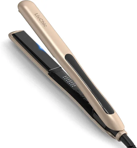 Miniatura 7 de Plancha de pelo profesional de turmalina de cerámica, alisadora y riza, 2 en 1, temperatura ajustable de hasta 450 ℉, evita enganches