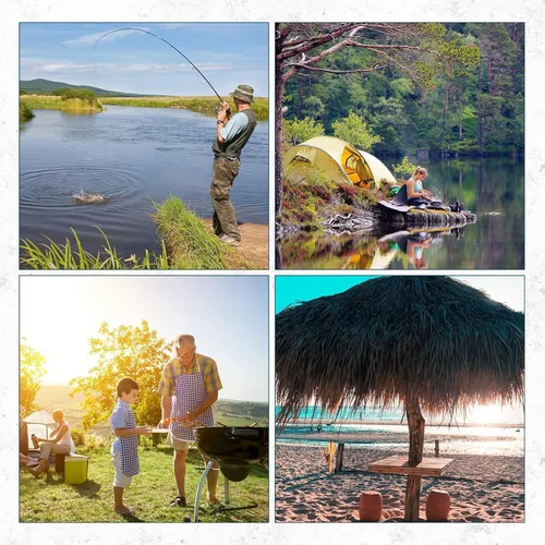 Miniatura 7 de Sillas de pesca X Strike con soporte para cañas, silla plegable para pesca en hielo para adultos, silla de camping al aire libre con patas Negro&gris