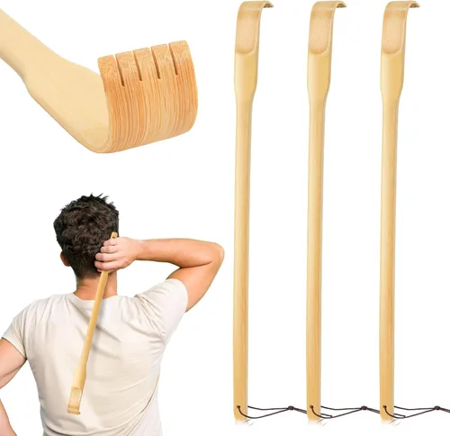 Miniatura 10 de Rascador de espalda, 2 piezas de 16.5 pulgadas, natural, fuerte, resistente, tradicional, de bambú, masajeador de relajación corporal para aliviar