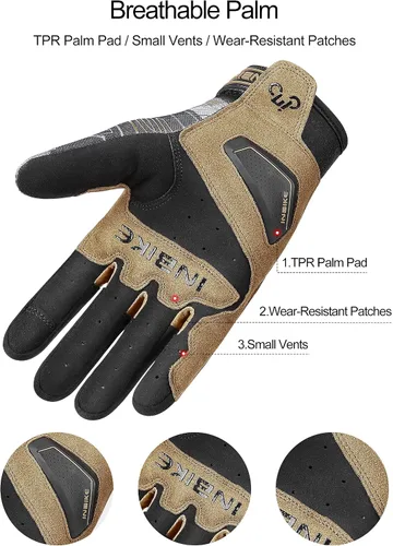 Miniatura 2 de INBIKE Guantes transpirables de motocross para hombre, con protección de nudillos duros, pantalla táctil para motocicleta, deportes de motor