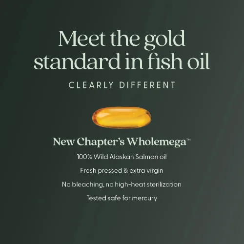 Miniatura 5 de New Chapter Suplemento de aceite de pescado de Wholemega - aceite de salmón de Alaska silvestre con omega-3 + astaxantina + capturado de manera