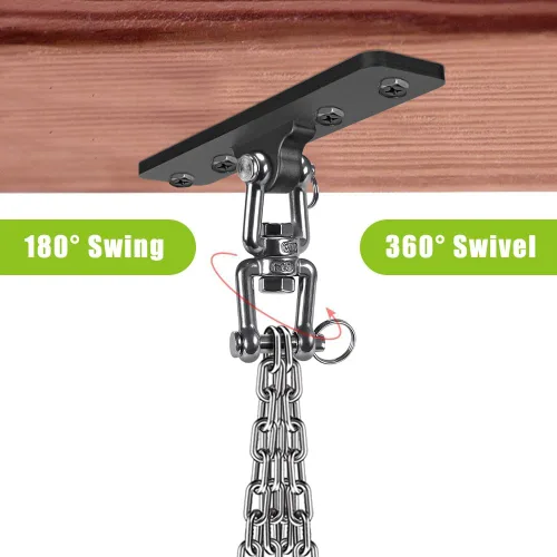 Miniatura 4 de Dolibest Colgador de columpio resistente, gancho giratorio de montaje en techo, soporte de viga de madera de rotación de 360°, sistemas de Anclaje
