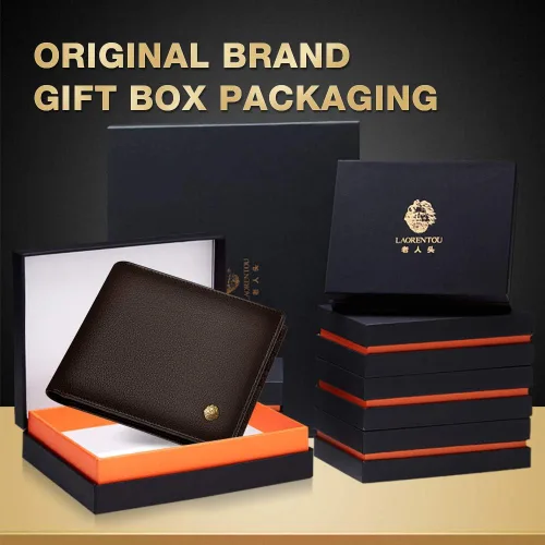 Miniatura 7 de LAORENTOU Billeteras de cuero genuino para hombre, billeteras plegables con cremallera, bolsillo para monedas, casual, cartera delgada