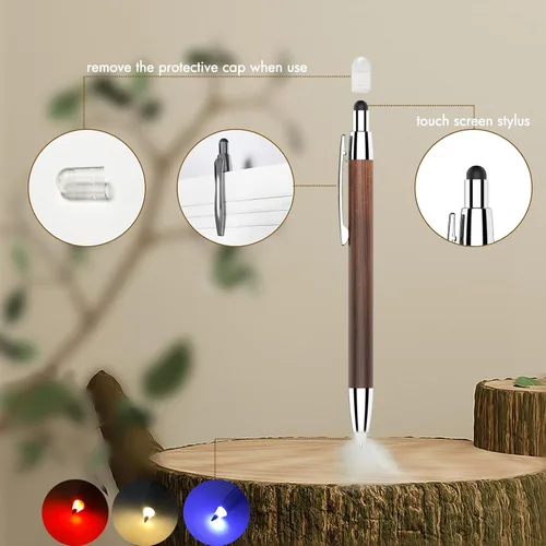 Miniatura 2 de Regalos para mamá, Penyeah 3 en 1 bolígrafo de punta iluminada con lápiz capacitivo, bolígrafos iluminados para escribir en diario en la oscuridad