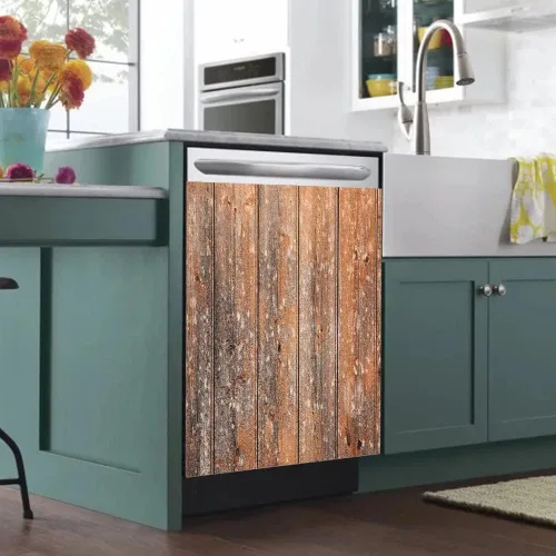 Miniatura 3 de Cubierta Magentic para lavavajillas con tablones de madera antigua, decoración de personalidad, imán autoadhesivo para nevera, adhesivos decorativos