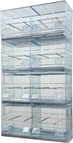 Miniatura 13 de Combo: Blanco Lote de 4 Criadores de Pila y Cerradura Criador Bird Flight Loro Jaulas Lateral Cría Caja Nido Puerta Divisor Extraíble con Soporte