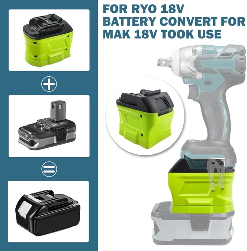 Miniatura 2 de Adaptador de batería para Ryobi para herramientas eléctricas inalámbricas Makita de 18 V, permite que las baterías Ryobi 18V ONE+ P107 P108 P109