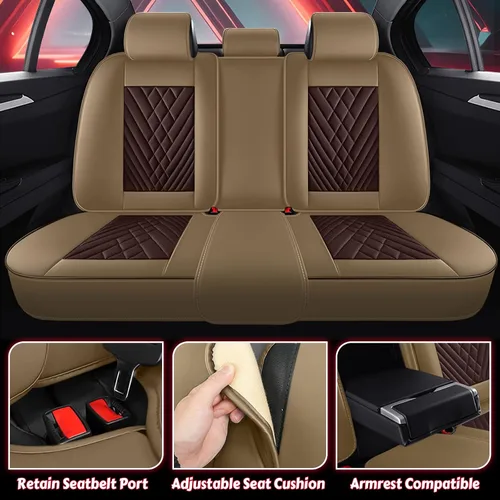 Miniatura 5 de Juego completo de fundas de asiento de automóvil Toyota Tundra, fundas de asiento de cuero para automóvil, función de curación del dolor muscular